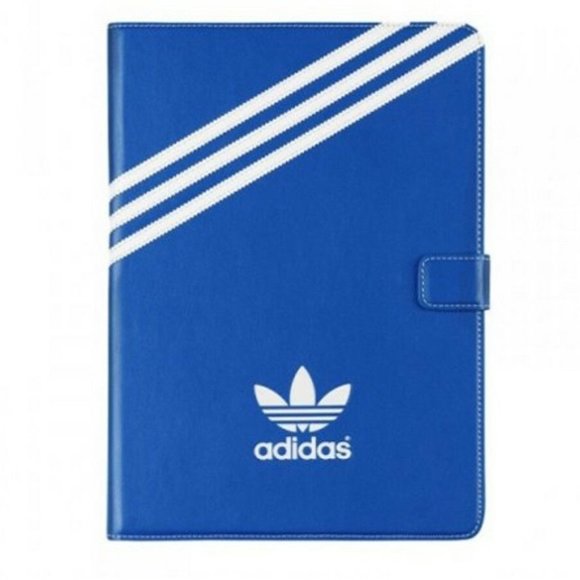 ADIDAS Blue / White IPAD CASE For Ipad Air 2 STAND - Picture 1 of 6